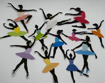 Siluetas de ballet recortadas en papel, ideales para álbumes de recortes, cumpleaños, adornos, pancartas, invitaciones, decoración, creación de tarjetas, fiestas de enseñanza.