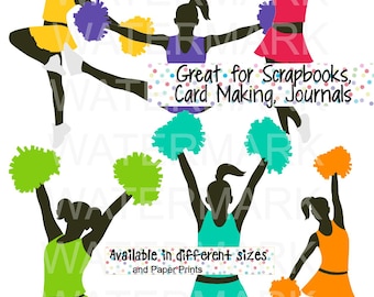 Wycinanki z papieru w kształcie sylwetki cheerleaderki, idealne do scrapbookingu, na urodziny, banery, zaproszenia, dekoracje, tworzenie kart, imprezy edukacyjne, ID899
