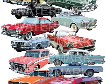 Vintage II Cars Style Retirement Senior Party CutOuts Birthdays Toppers Banners  Invitations Decoration Card Making Teaching Scrapbook ID792