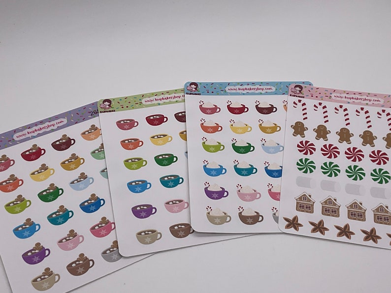 Coco Candy Sticker Design Hot Cocoa Candy Cane Peppermint Gingerbread Theme Stickers - Etsy