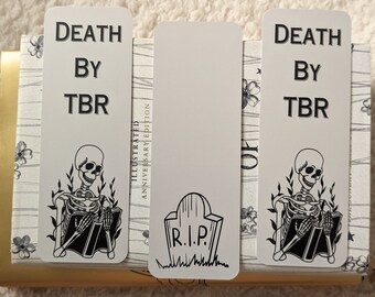 Death by TBR bookmark - Gothic  - Halloween - Book Lover Gift - Reading