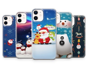 christmas, santa, snowman, holiday, winter case for iPhone 15,14 pro max, 13 pro max, 12 pro max & SAMSUNG S10 Lite, A40, A50, Huawei P20,