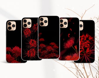 red spiderlily case for iPhone15,14 pro max,13 pro max & SAMSUNG S10 Lite, S22,S23+,A40, A50,Huawei P20,Pixel,One Plus,Oppo,Realme,Honor