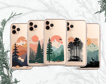 clear landscape forest sunset montains  case for iPhone 15, 14 pro max, 12 & SAMSUNG S10 Lite,S22,s23+, A40, A50, Huawei P20, Pixel7