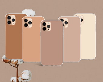 beige cresm tan étui coloré élégant pour iPhone 15 pro,14, 13 pro max, 12 pro max et SAMSUNG S10 Lite,S22,s22+, A40, A50, Huawei P20,