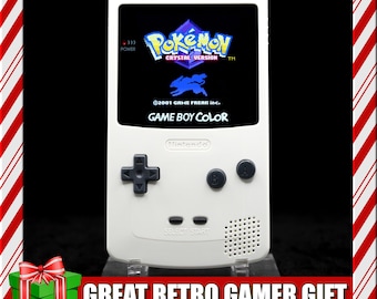 Nintendo Gameboy Color - OLED Screen Upgrade - White - Rechargeable USB-C Battery, Tactile Buttons, Sound Amp, Game Boy GBC