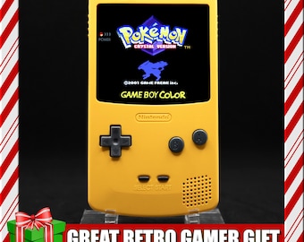 Nintendo Gameboy Color - OLED Screen Upgrade - Dandelion Yellow - Rechargeable USB-C Battery, Tactile Buttons, Sound Amp, Game Boy GBC