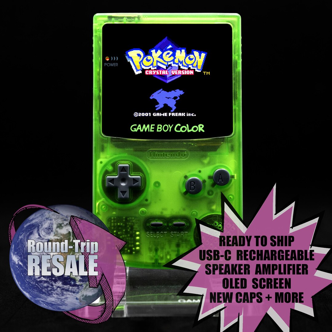 Gameboy Color Better Screen Nintendo Gameboy Color - OLED Screen Upgrade - Clear Green ...