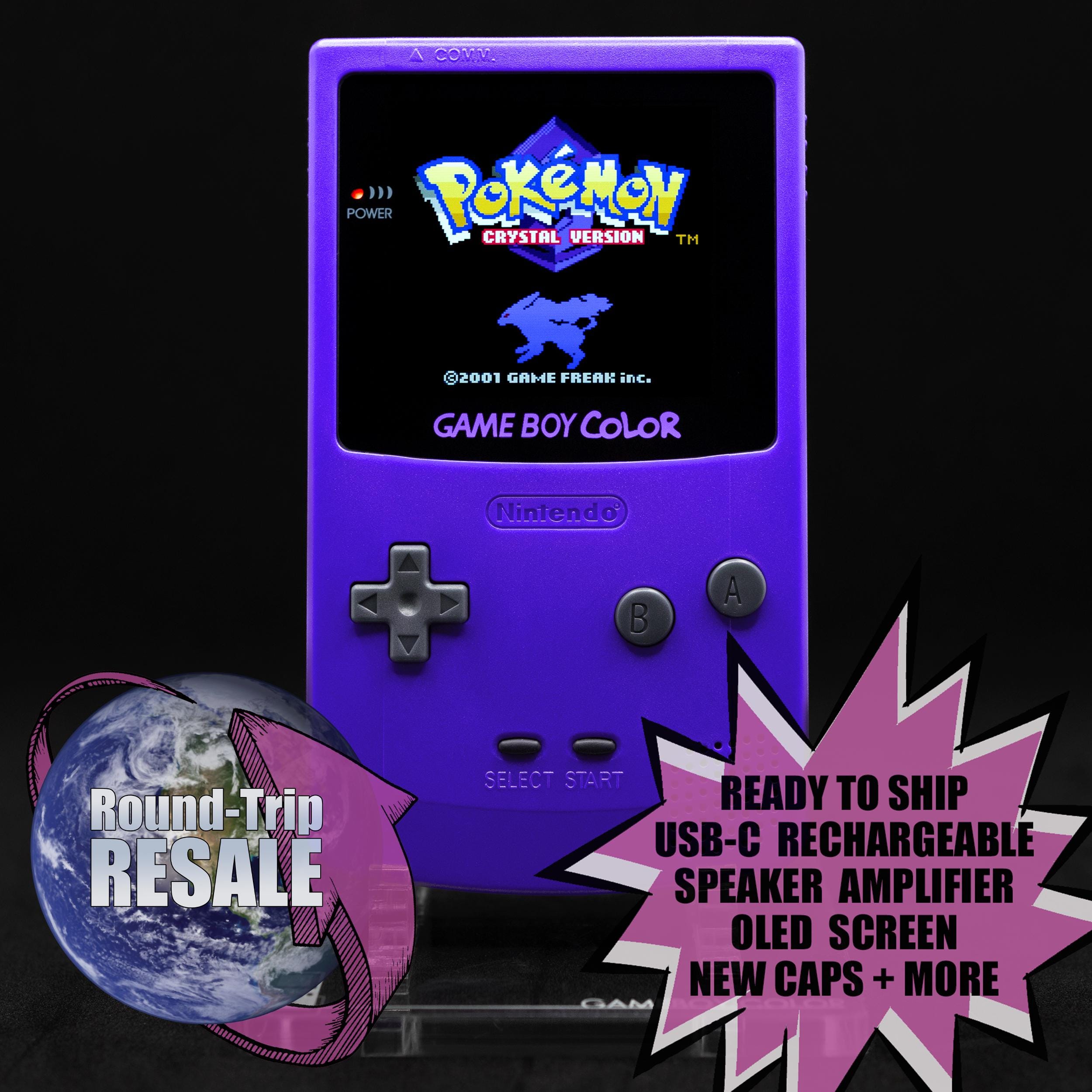 Nintendo Gameboy Color - OLED Screen Upgrade - Grape Purple