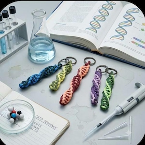 Llavero de paracord de doble hélice: diseño de ADN que brilla en la oscuridad