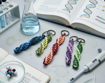 Double Helix Paracord Keychain: Glow in the Dark DNA Design