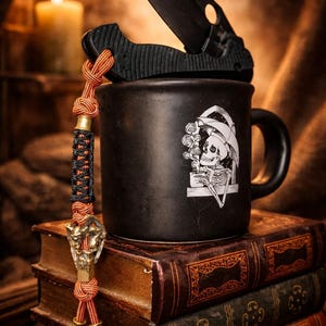 Cordón para cuchillo de paracord 550 personalizado con cuenta – Accesorio de herramienta EDC hecho a mano