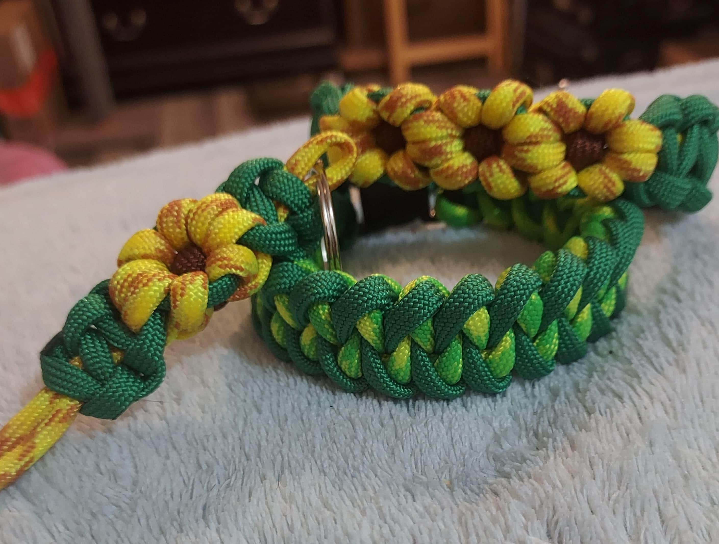 Braccialetto Paracord verde oliva fatto a mano: catena a maglie - Italia