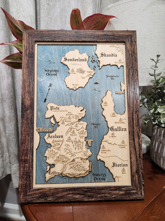 3D Wood Engraved Araluen Map Ranger Apprentice Map - Etsy Finland
