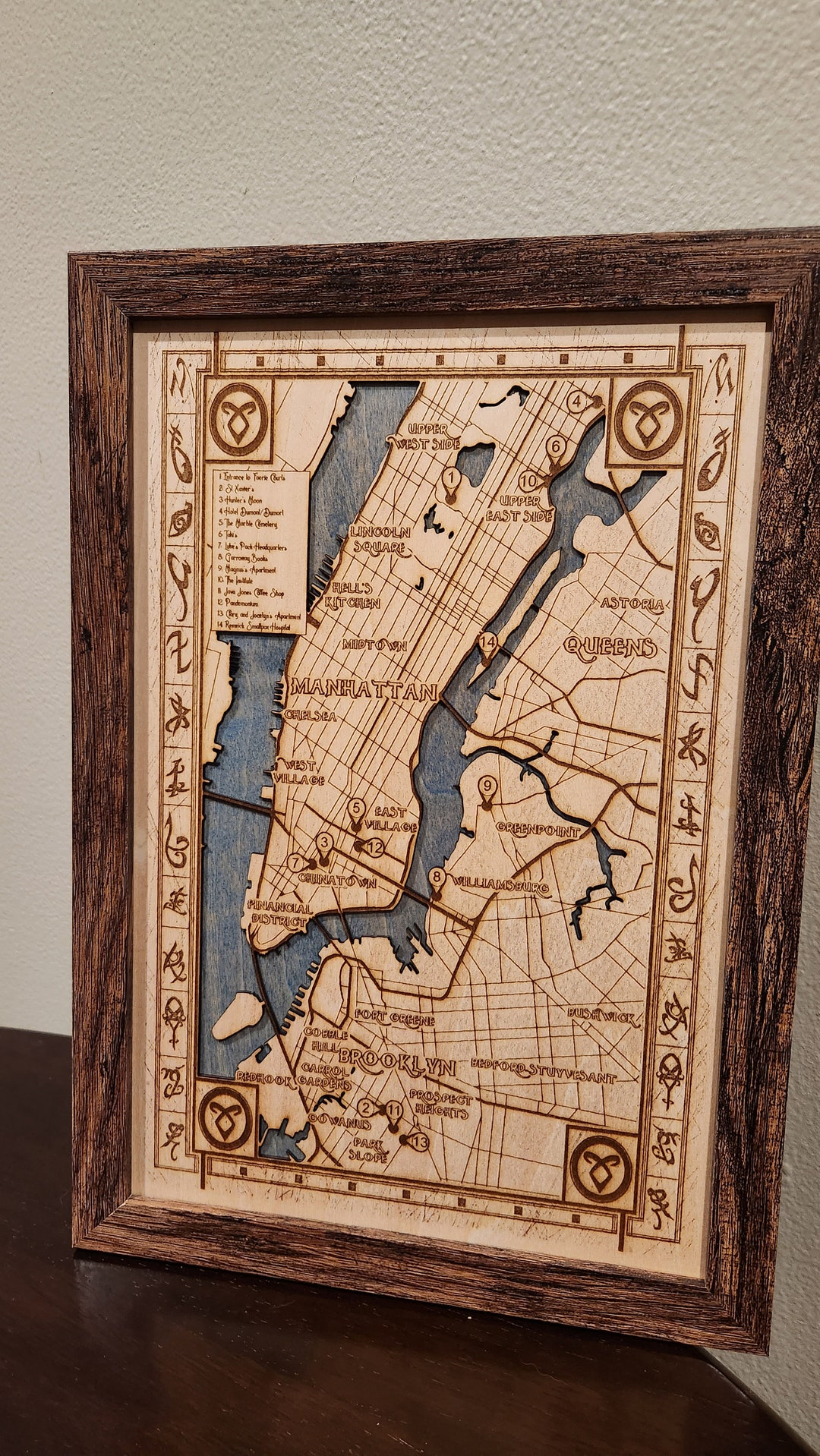 3D Wood Engraved Mortal Instruments Map - Etsy