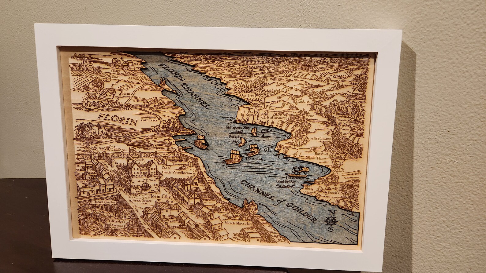 3D Wood Engraved Princess Bride Map - Etsy