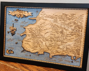 3D Wood Engraved Wheel of Time Map Wot