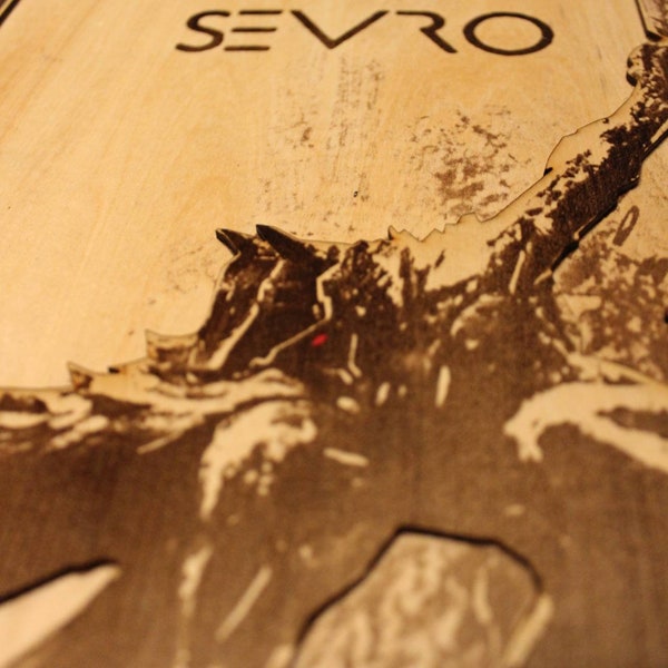 Wood Engraved Red Rising Graphic - Sevro