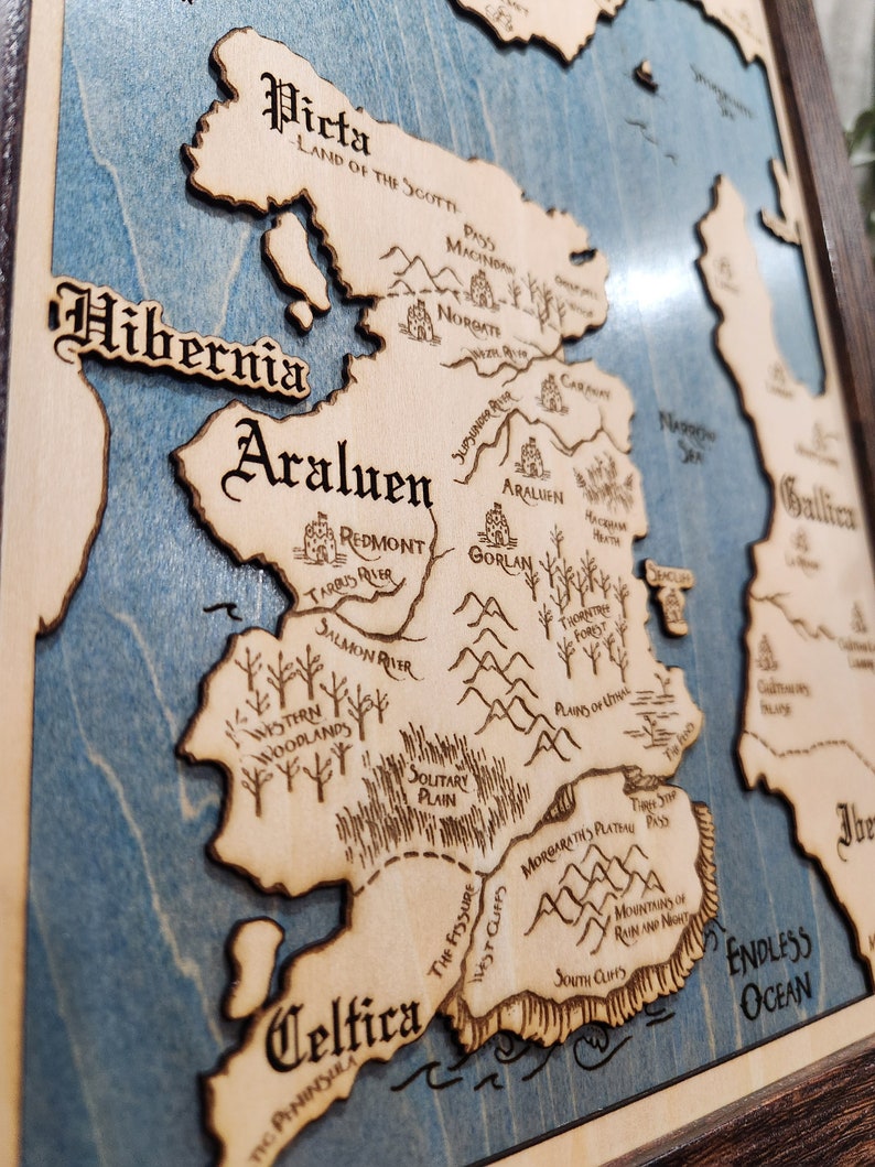 3D Wood Engraved Araluen Map Ranger Apprentice Map - Etsy
