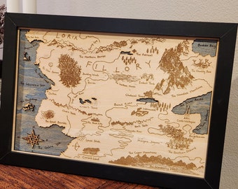 3D Wood Engraved Fillory Map Magicians Map