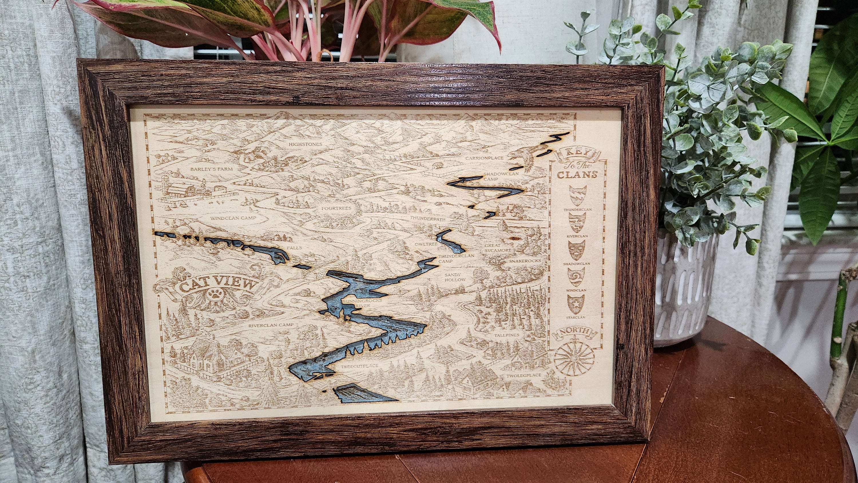 3D Wood Engraved Warrior Cat Map Warriors Map - Etsy