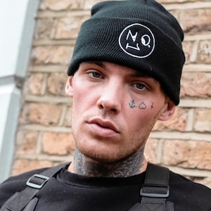 Number 1 Embroidered Beanie - Unisex Hat for Men & Women - Winter Cosy Cuffed Beannie gift idea trapstar, woolly No.1 Face streetwear