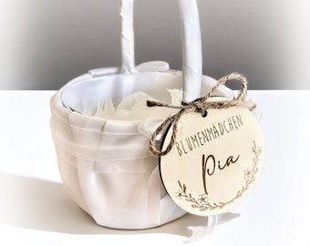 Flower girl pendant for wedding baskets, flower children, personalized wooden pendant, marriage, wedding anniversary