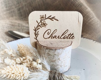 Place card holder, name cards, name tag with stand made of wood deposit Wedding, celebration, birthday, school enrollment table decoration