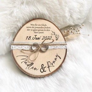 Wedding ring holder, ring bearer pillow, personalized for wedding rings, wedding rings, wooden disk, wedding ceremony, marriage, couple