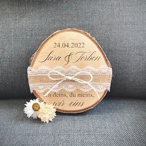 Wedding ring holder, ring bearer pillow, ring pillow wedding rings wedding rings, wooden disc, wedding ceremony, marriage, husband wife gift