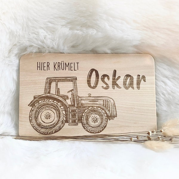 Frühstücksbrett Brettchen Traktor Ostern Kinder Schulkind Baby Jungen/ Mädchen Geschenk Geburtstag Kindertag Einschulung Geburt Kind