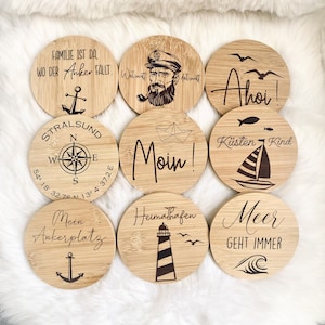 Coasters Martitim Anchor Sea Lighthouse Sailor Ahoy Moin Decoration Table Baltic Sea North Sea Gift Friends Inauguration Move