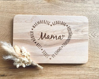 Gift for mom Mother's Day birthday mother Easter breakfast board heart with compliments