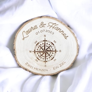 Wedding Gift Tree Disc Personalized Compass Wedding Anniversary Wedding Gift Silver Gold Diamond Wedding Couple