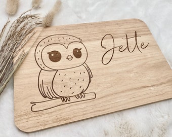 Breakfast board board children baby girl boy children's day gift birthday kindergarten child owl birch school enrollment birth