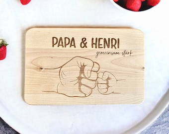 Gift for Dad Father's Day Men's Day Birthday Men Easter Breakfast Board Fists Fist Father Son Daughter Personalized Together Strong