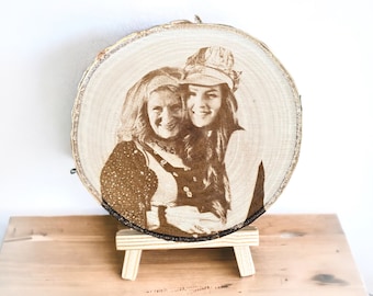 Mini foto de un trozo de árbol en madera, regalo de Navidad, Día del Padre, Abuelo, Abuela, Mamá, Papá, Hombres, Padre, Regalo, Novio, Novia, Foto, Cumpleaños, Padres