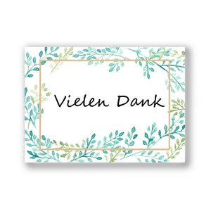 Karte Vielen Dank  | Aquarell | 300 g hochwertiger Qualitätsdruck | Freundschaft| Danksagung Konfirmation Kommunion Taufe|Kleines Dankeschön