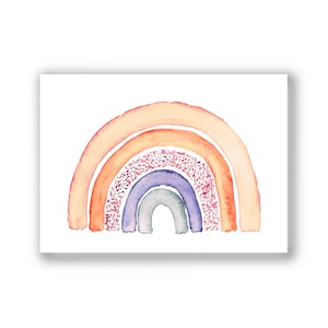 Postkarte DIN A6 | hochwertiger Qualitätsdruck 300 g | Regenbogen | Taufe | | Taufkarte | Aquarell  | Geburtstagskarte | Pastell | Boho