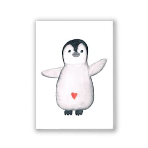 Postkarte Pinguin