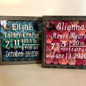Child Birth Flower Shadow Box