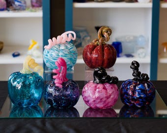 Handblown Multi-Color Options Glass Pumpkins | Artisan Fall Pumpkins by High Gravity Glassworks