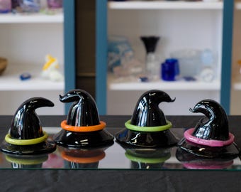 Handblown Multi-Color Options Witches Hats | Artisan Halloween Art by High Gravity Glassworks