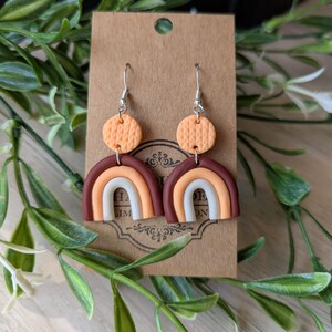 Handmade Polymer Clay Rainbow Earrings: Sterling Silver Plated Posts