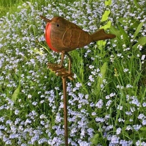 Robin Bird Garden Metal Stake / Robins Appear When Loved Ones Are Near