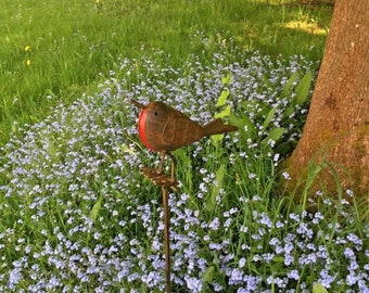 Robin on a Stick / Robins Appear When Loved Ones Are Near / Bird Stake Ornament Garden Decor Gardening Gardener