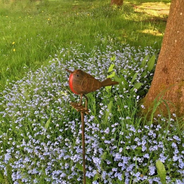 Robin on a Stick / Robins Appear When Loved Ones Are Near / Bird Stake Ornament Garden Decor Gardening Gardener