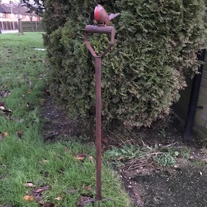 Robin on Fork / Robins Appear When Loved Ones Are Near / Bird Ornament Garden Decor Birthday Gifts Gardening Gardener