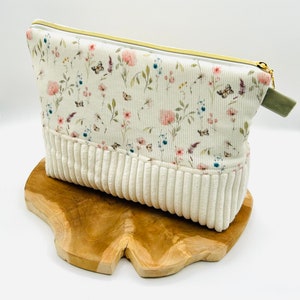 Große Kosmetiktasche aus Cord, Kosmetikbeutel, Kosmetiktasche, Aufbewahrung, Kulturtasche, Kulturbeutel, Hygienetasche, Babycord, Breitcord
