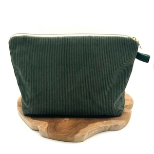 Große Kosmetiktasche aus Cord, Kosmetikbeutel, Kosmetiktasche, Schminke, Aufbewahrung, Kulturtasche, Kulturbeutel, Hygienetasche